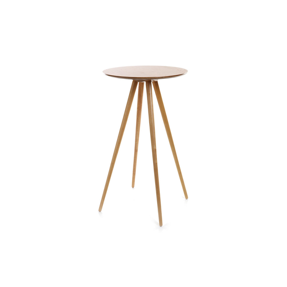 Table de bar ronde scandinave bois L60 cm NORDECO frêne, MILIBOO