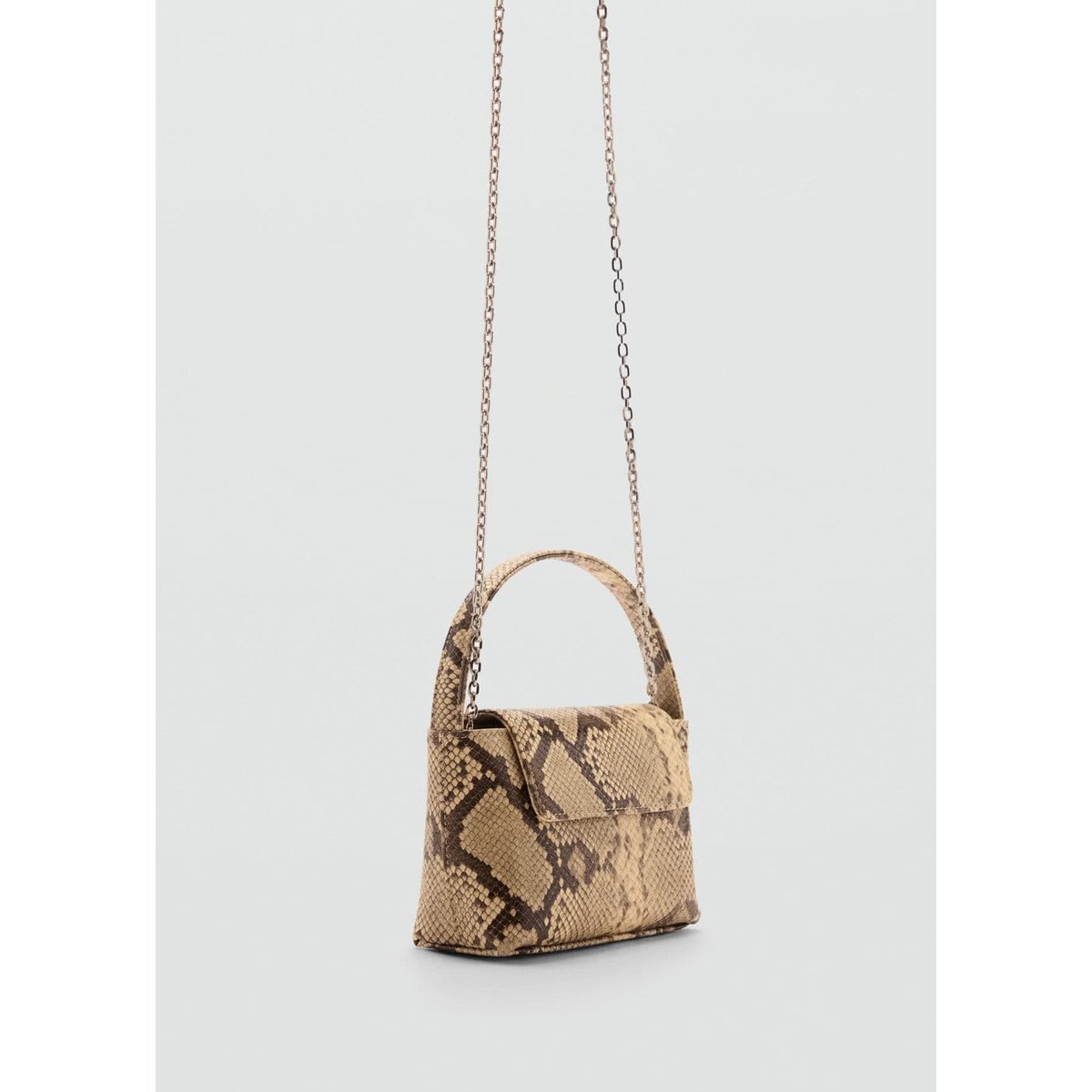 Sac effet peau de serpent beige Mango La Redoute