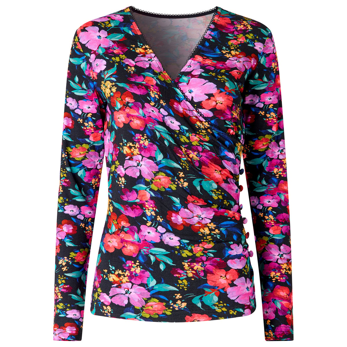 Henley Cache-Cœur en Jersey Imprimé Floral multicolore, JOE BROWNS