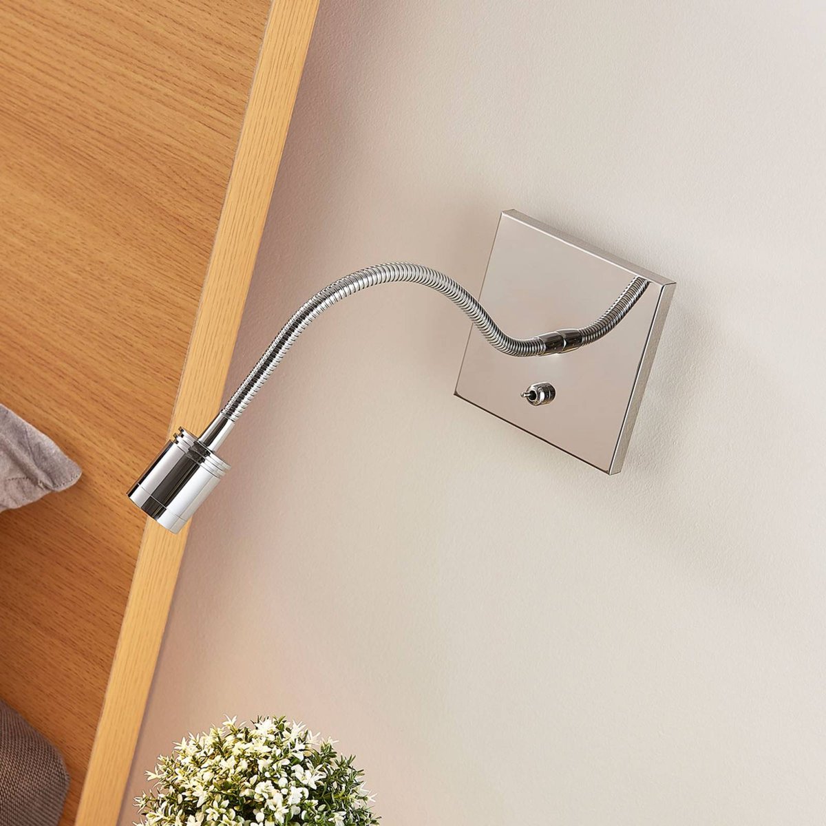 Applique en métal moderneLED, Berfin chromé, transparent, LINDBY