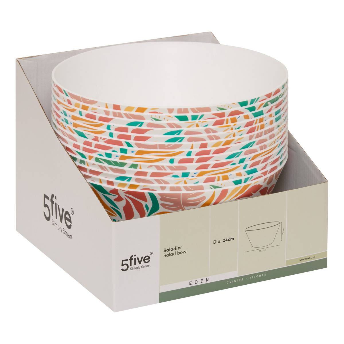 Saladier 25cm design EDEN multicolore, 5FIVE SIMPLY SMART