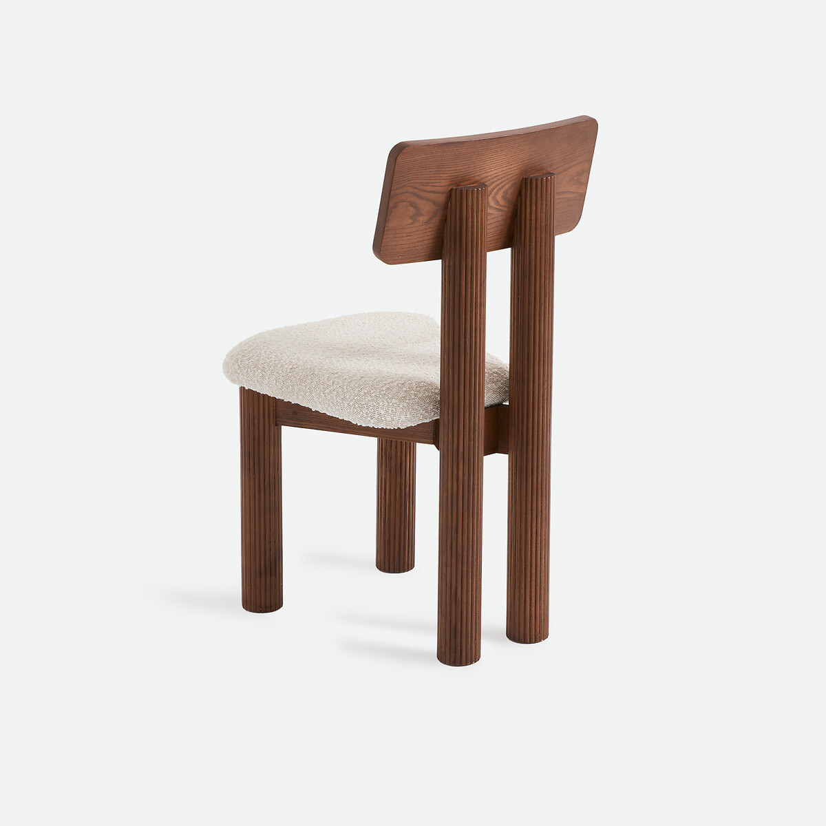 Desna Stained Solid Ash and Fleece Chair walnut color stained, LA REDOUTE INTERIEURS