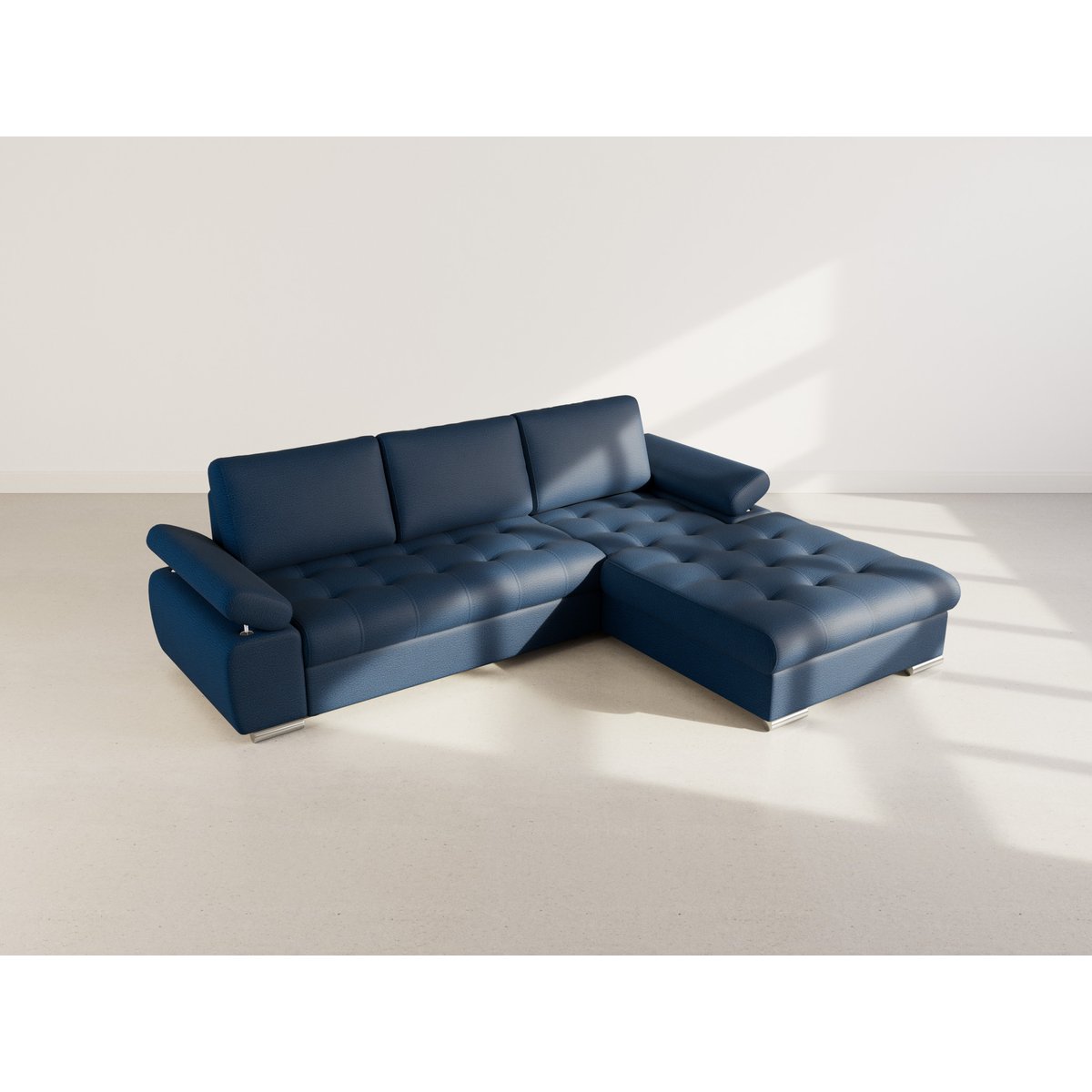 Canapé d'Angle Convertible 4 places - BIANCA bleu marine, BEST MOBILIER