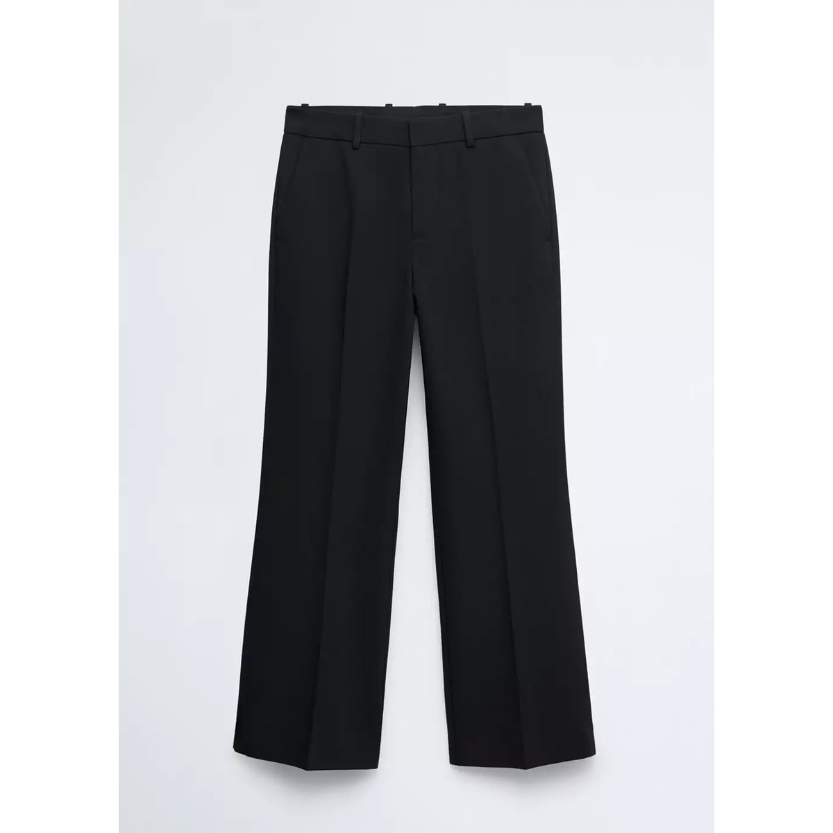 Pantalon crop taille basse noir, MANGO