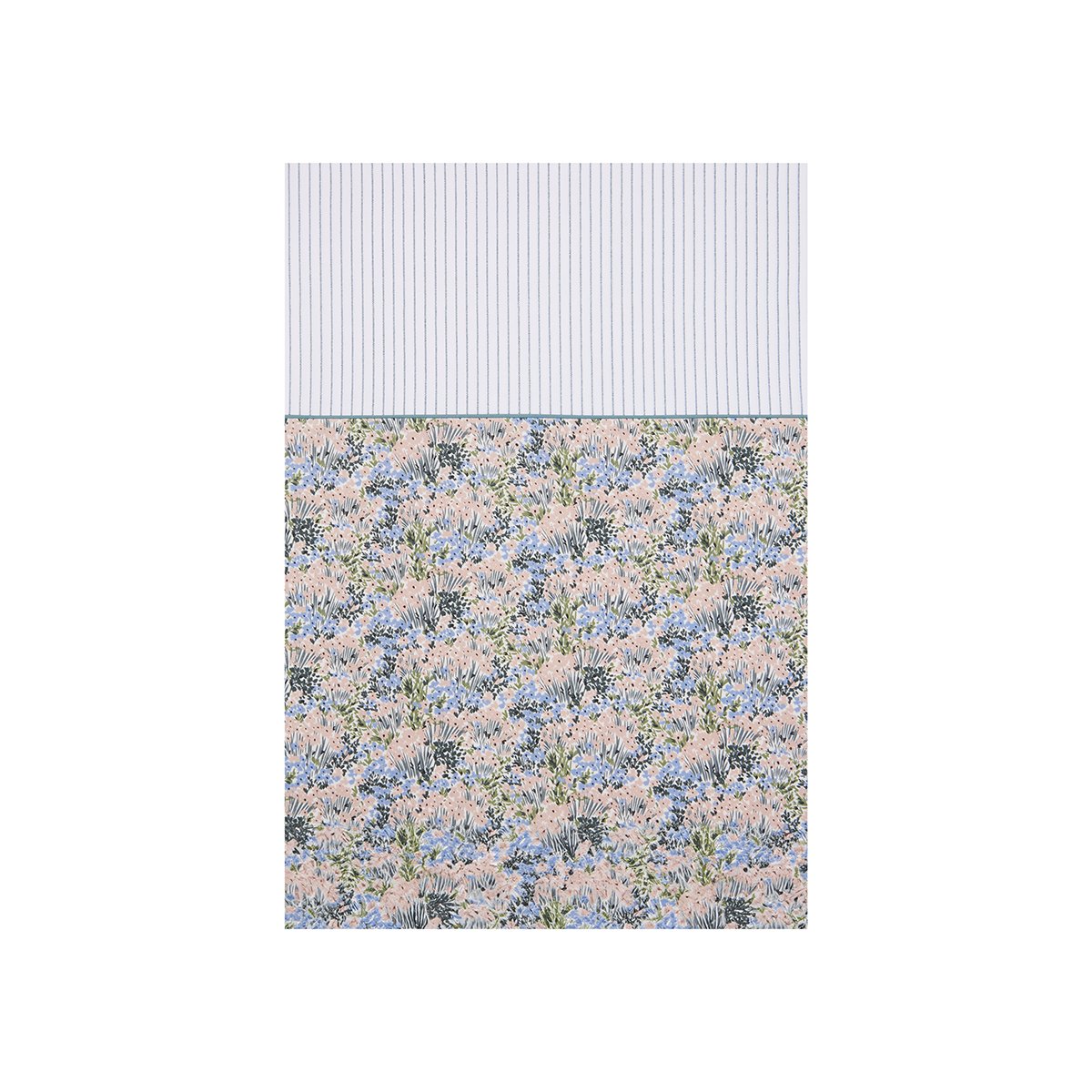 Drap plat imprimé en percale de coton, BOSQUET bleu, ESSIX