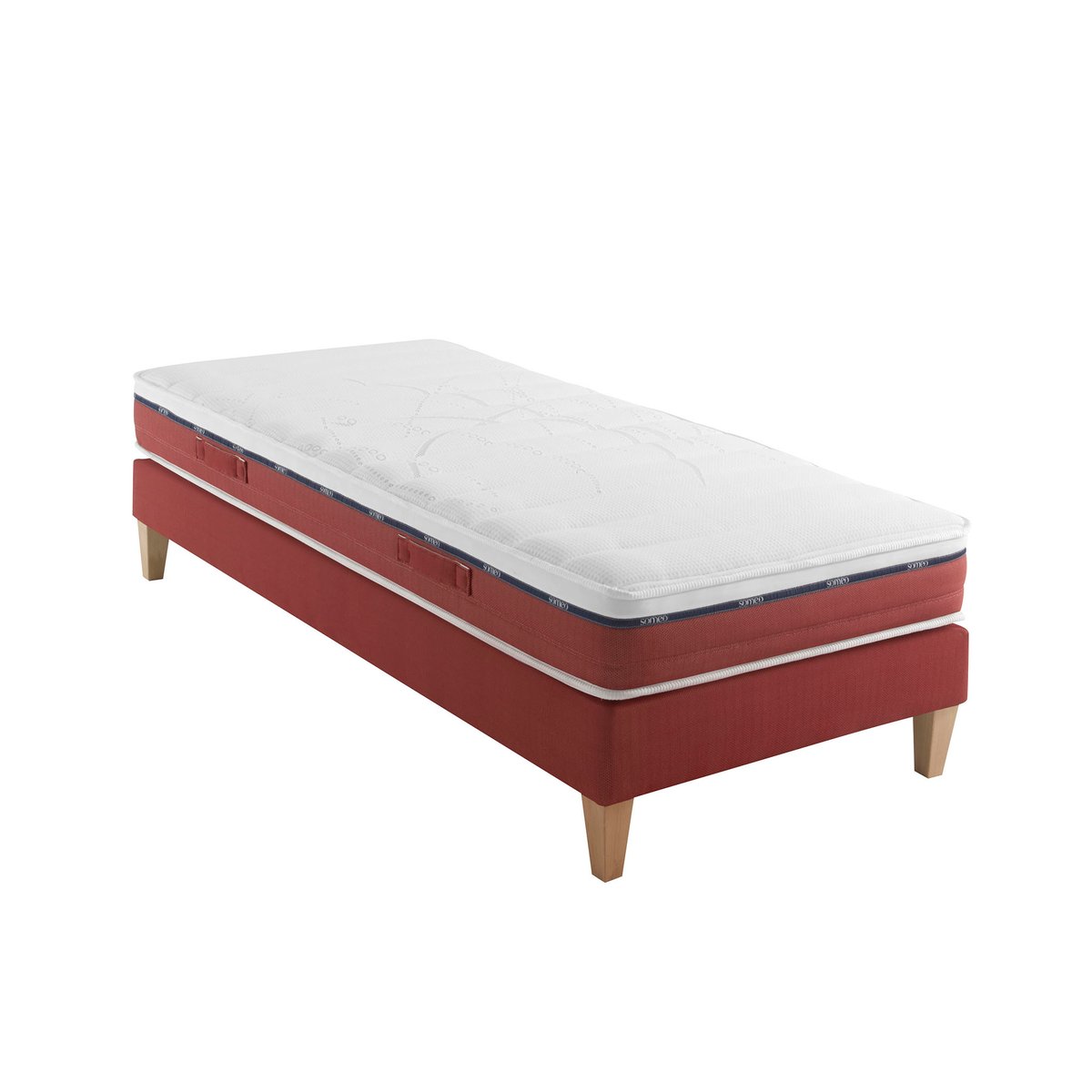 Ensemble matelas 100% latex, sommier et pieds Crépuscule 600 blanc, SOMEO