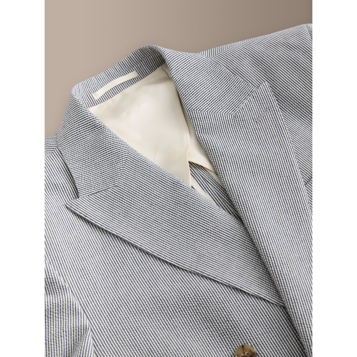 Veste de costume ajustée/croisée seersucker signature bleu, NEXT