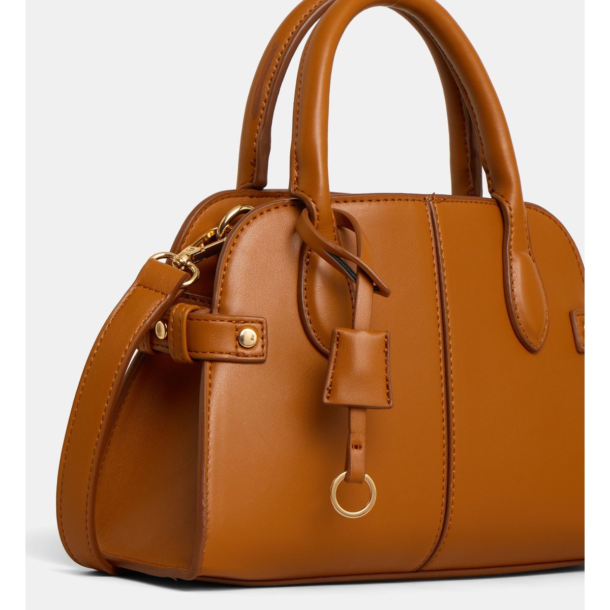 Sac à main marjorie rigide lisse camel, GALERIES LAFAYETTE