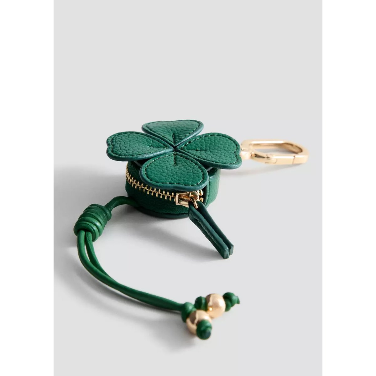 Porte-clés porte-monnaie trèfle vert, MANGO