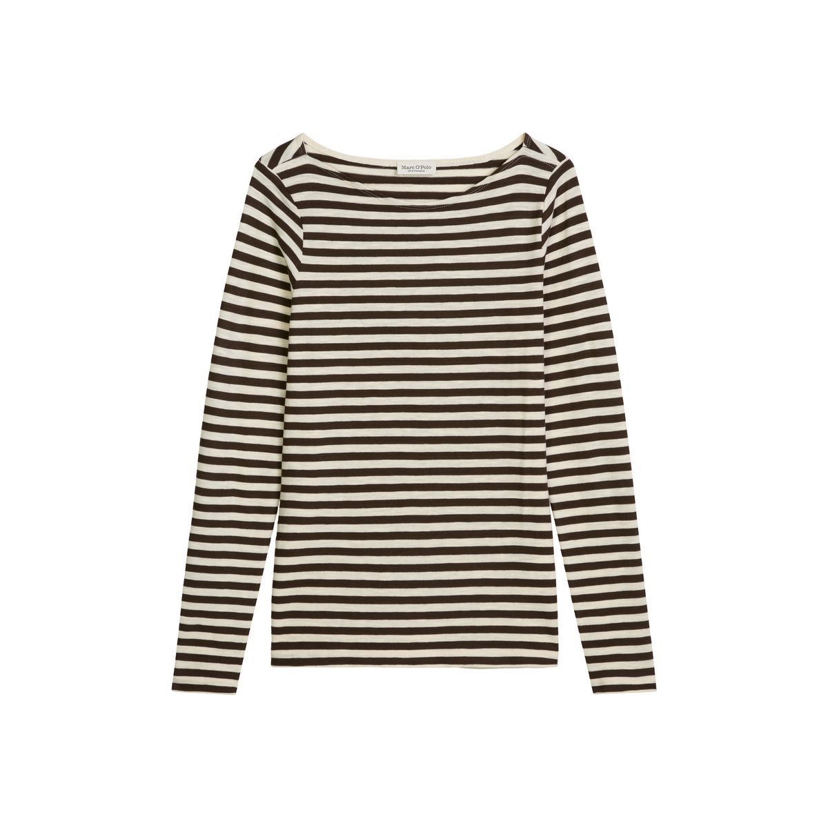 T-shirt à manches longues en jersey Organic Cotton Club noir, MARC O'POLO