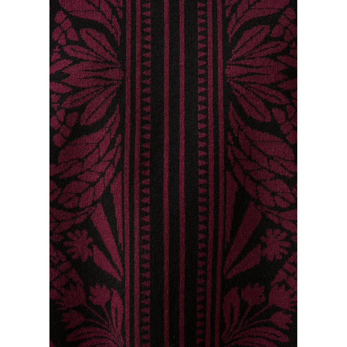 Pull en maille jacquard bicolore noir/aubergine, LA FEE MARABOUTEE