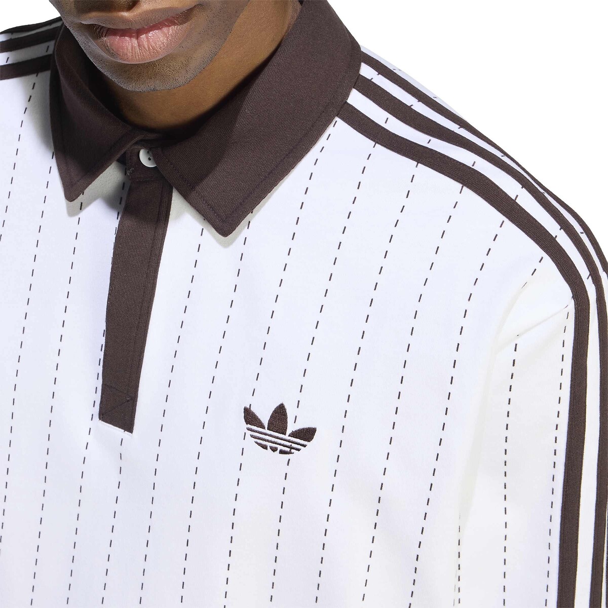 Polo manches longues blanc, adidas Originals