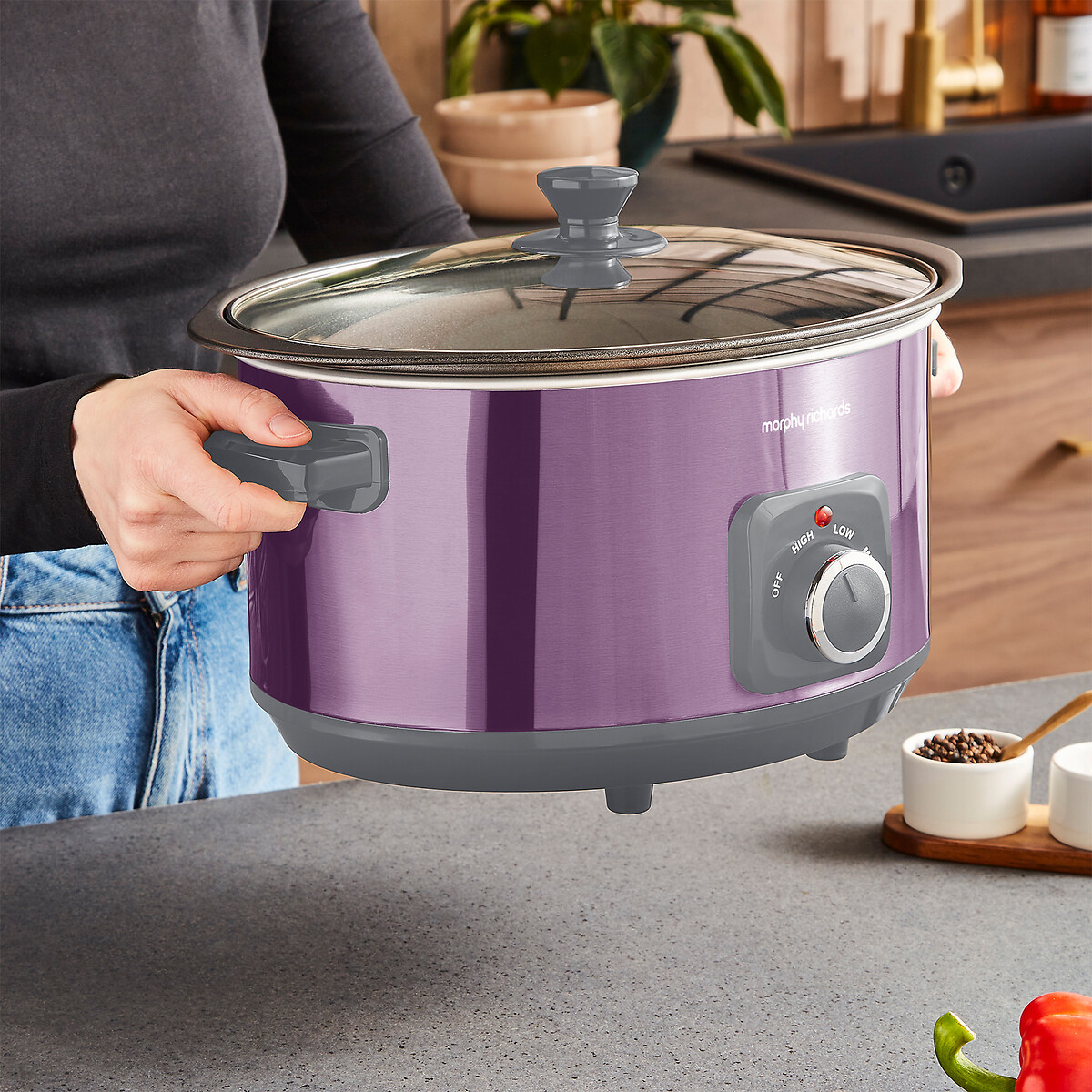 Accents Sear & Stew 6.5L Slow Cooker purple, MORPHY RICHARDS