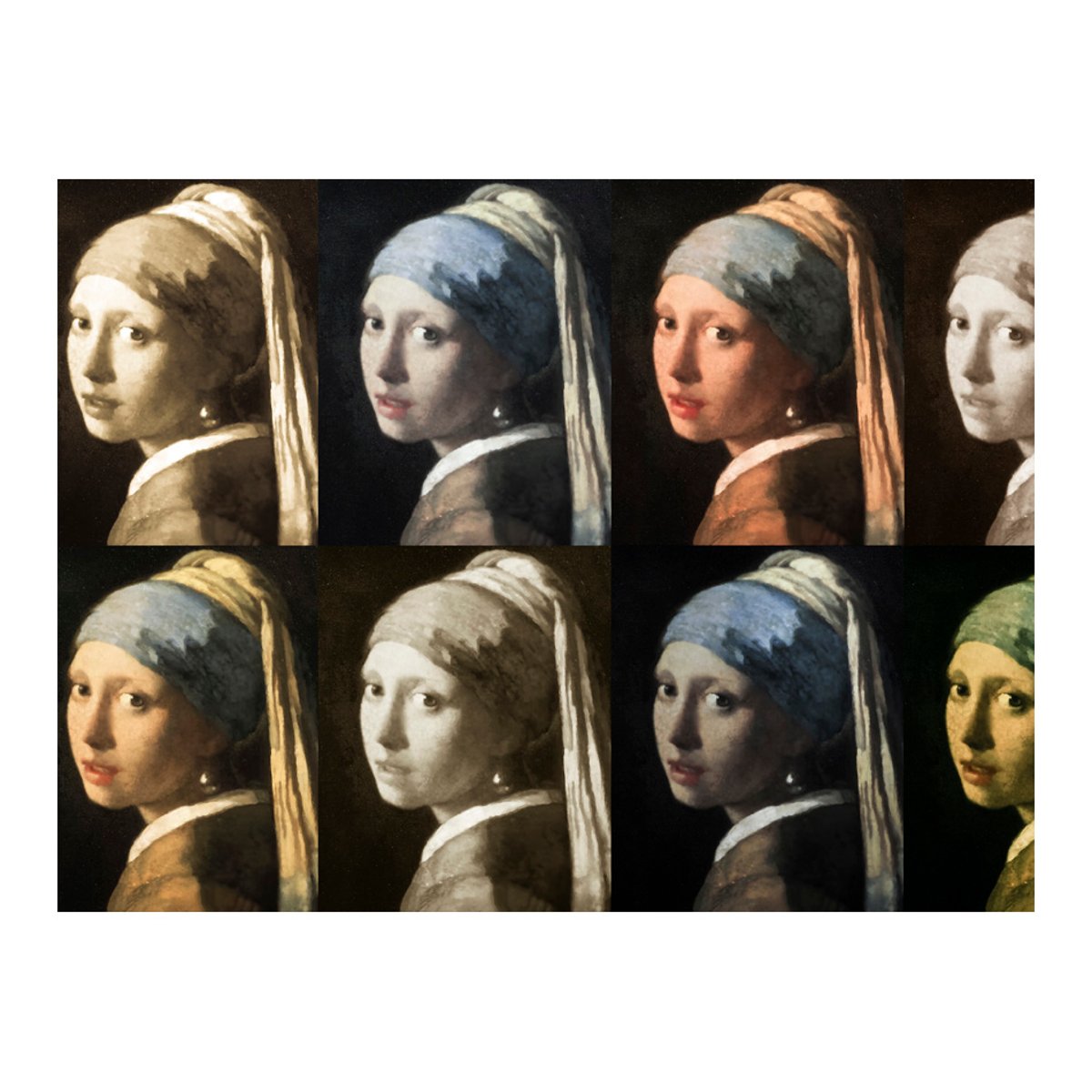 Papier peint intissé panoramique Personnes Girl with a pearl earring (Pop art) multicouleur, EDEN