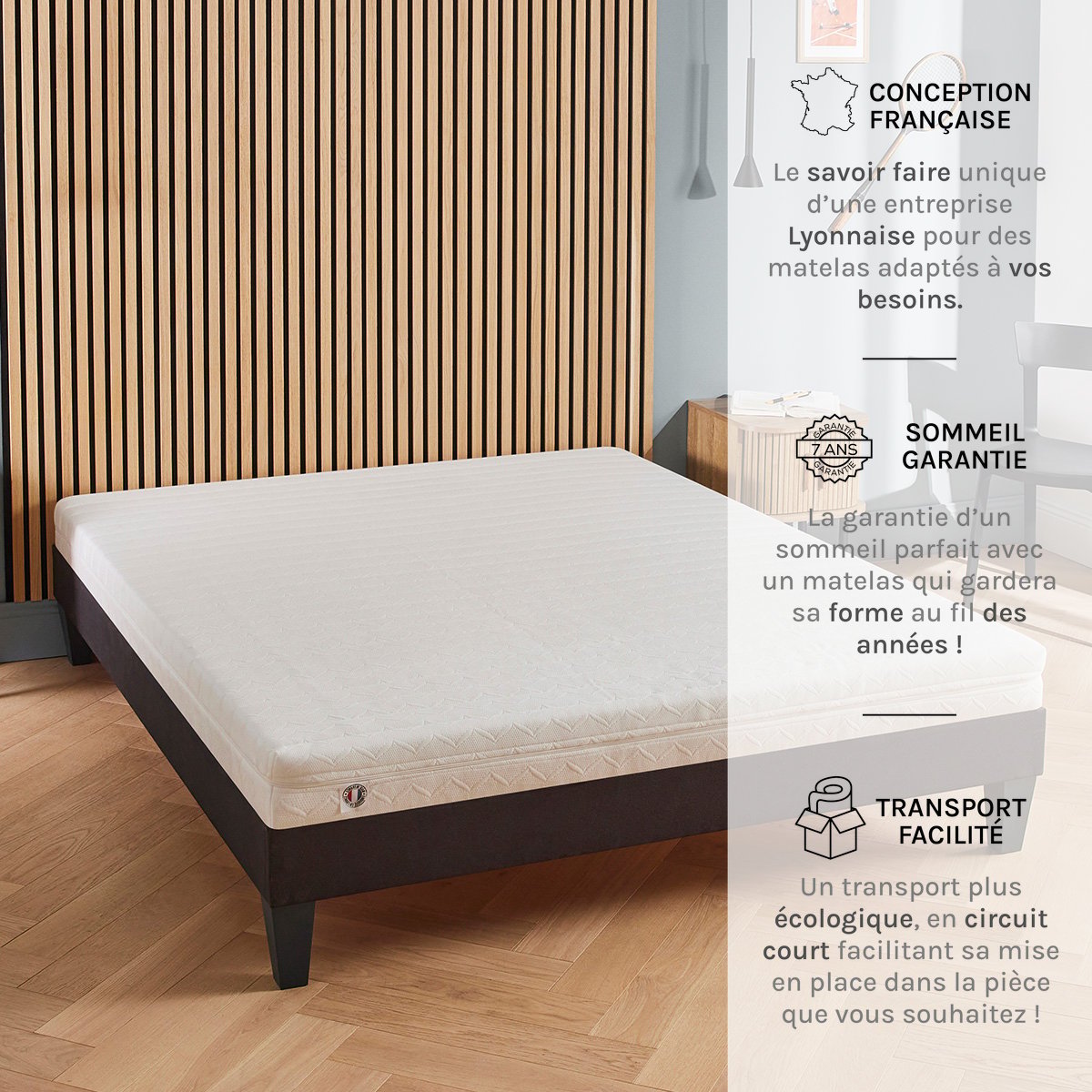 Matelas Mousse Egio 160x200 cm Accueil Latex Like blanc, OLYMPE LITERIE