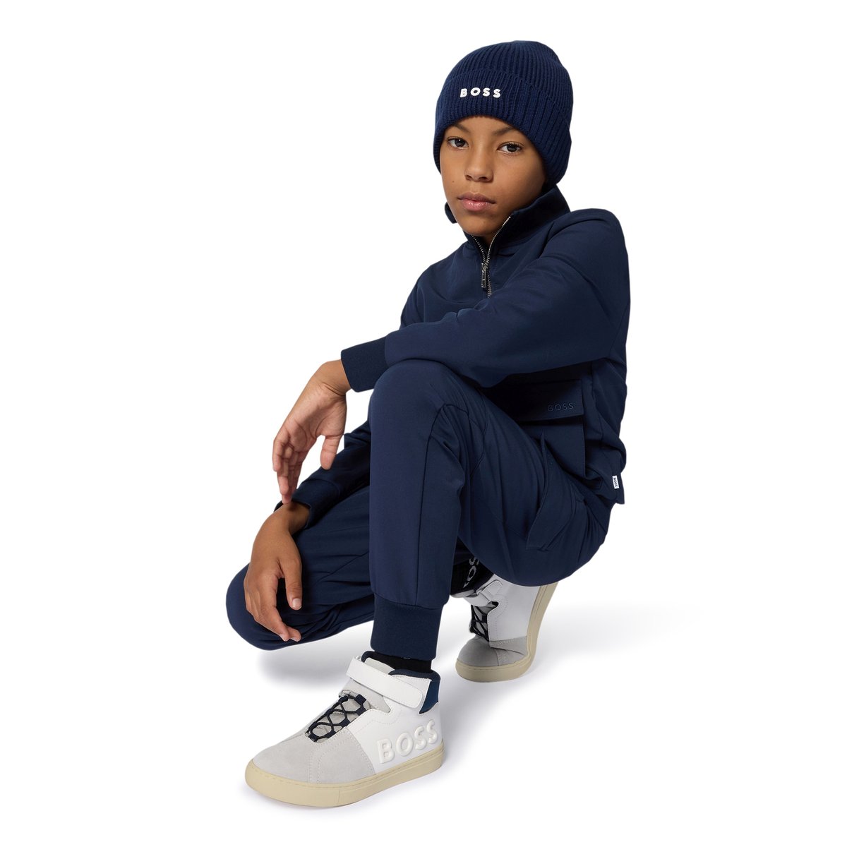 Cardigan jogger bleu cargo, BOSS KIDSWEAR