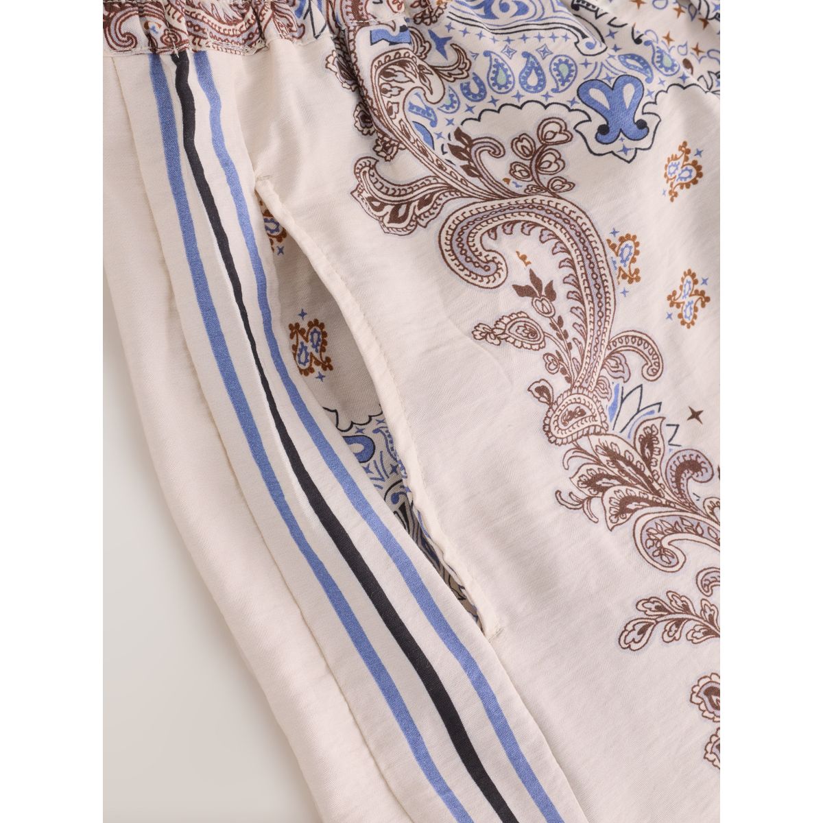 Pantalon bouffant imprimé crème/bleu cachemire, NEXT