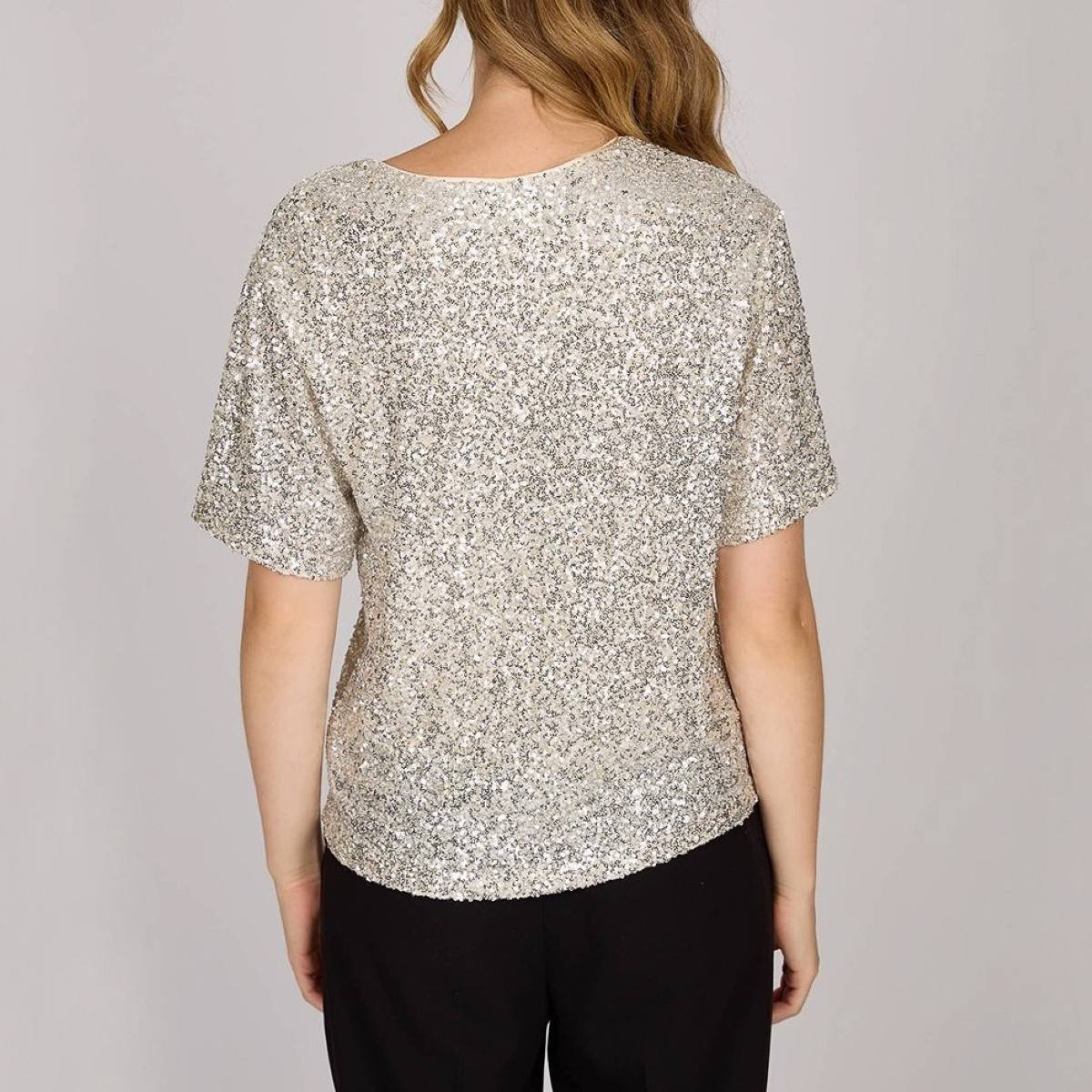 T-shirt à sequins gris, MISE AU GREEN