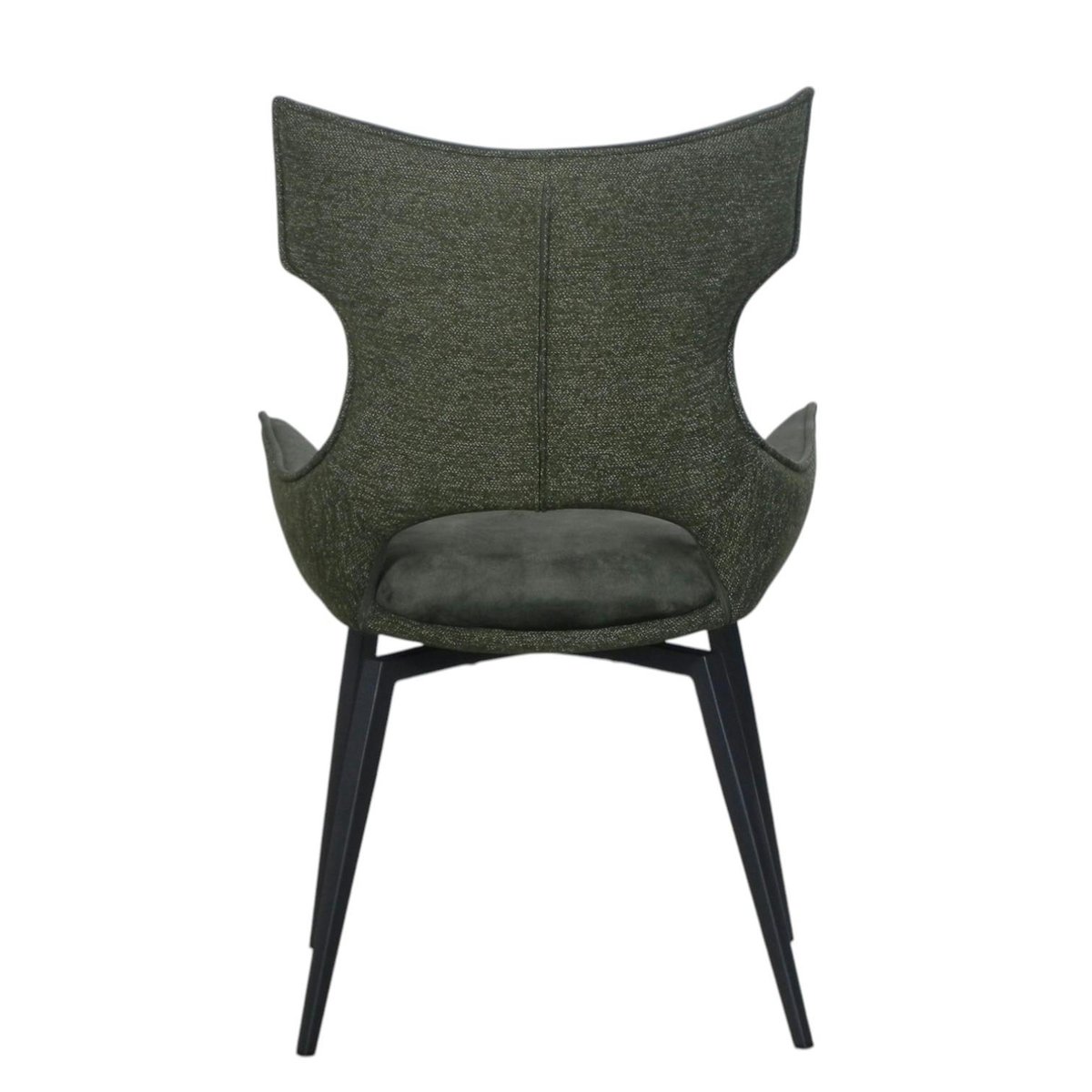 Chaise pivotante verte bi-matière, dossier en T (lot de 2) LOMBARDIE vert, PIER IMPORT