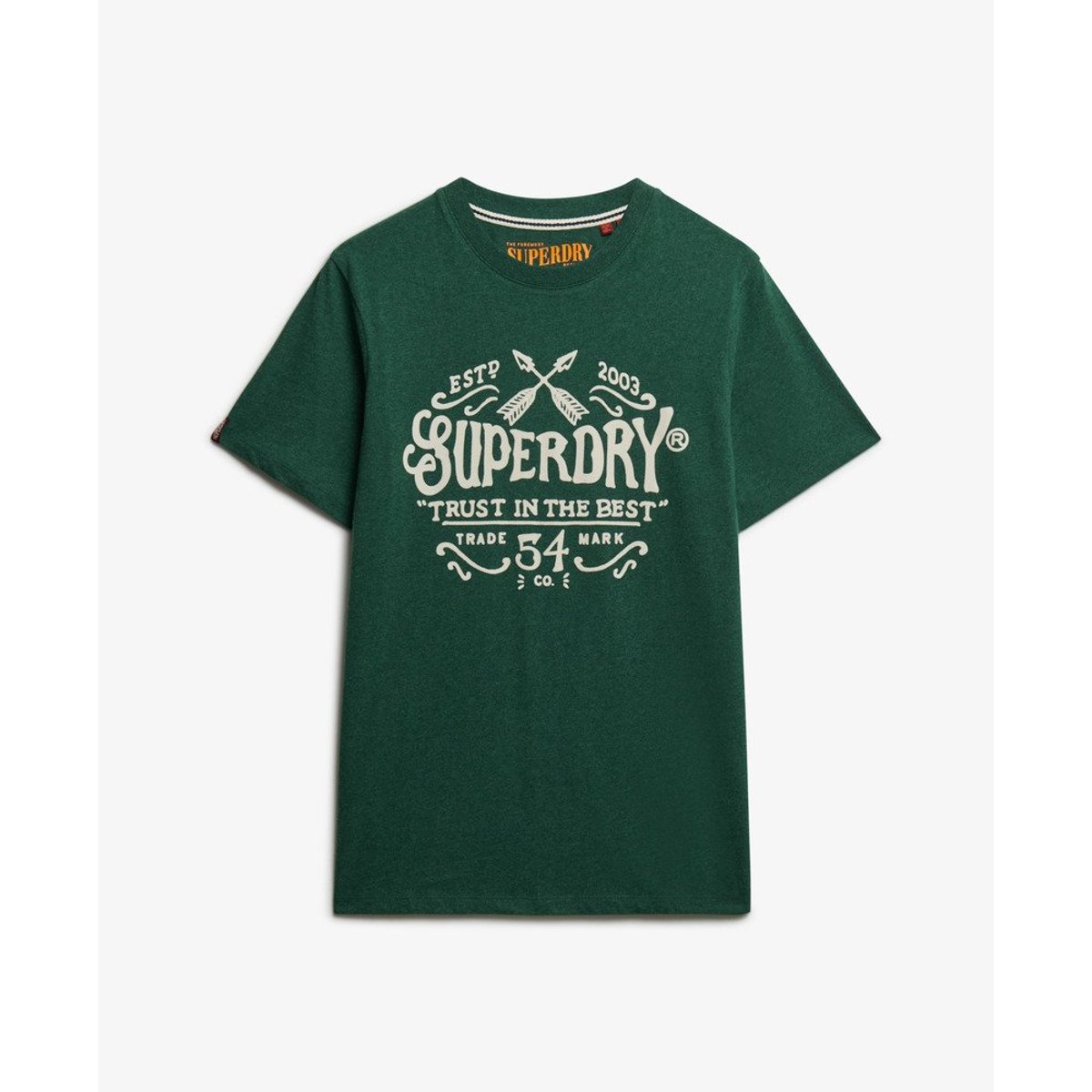 T-shirt floqué décontracté Outdoor vert pitch chiné, SUPERDRY