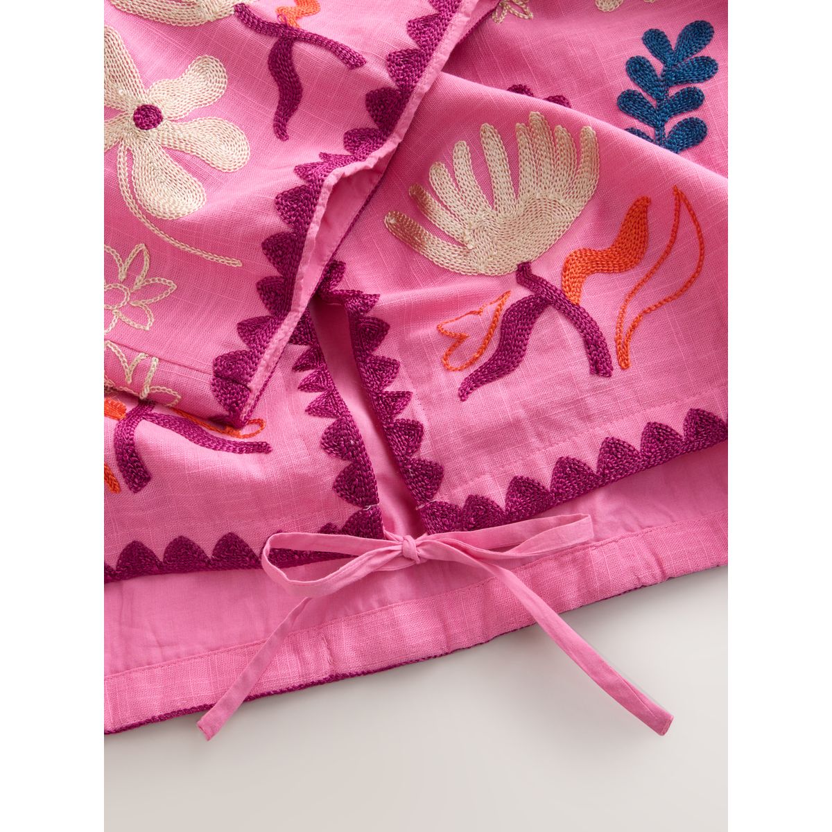 Veste à nouer sur le devant floral brodé rose, NEXT