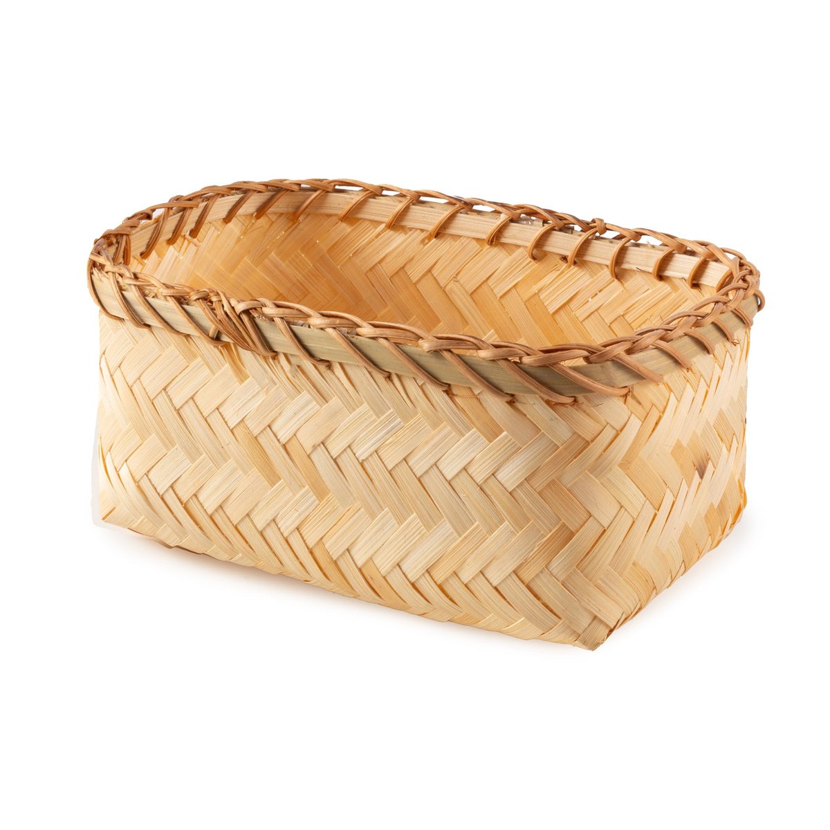 COMPACTOR - Panier de rangement bambou tressé M - 26 x 19 x H.12 cm - Noir naturel, COMPACTOR