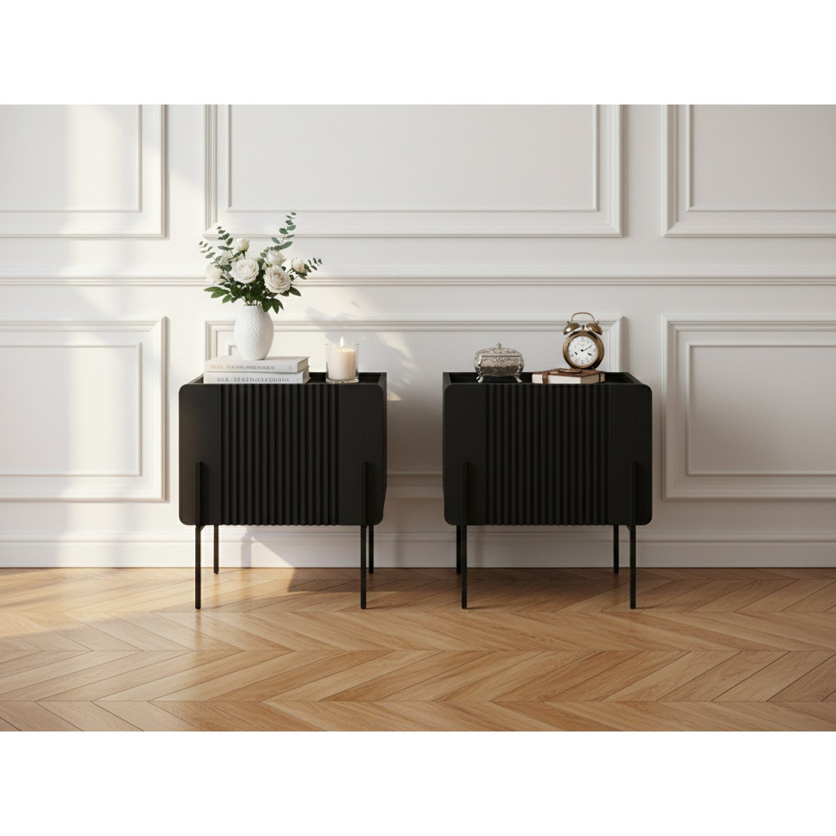 Table de chevet , MATHILDE noir, BOBOCHIC