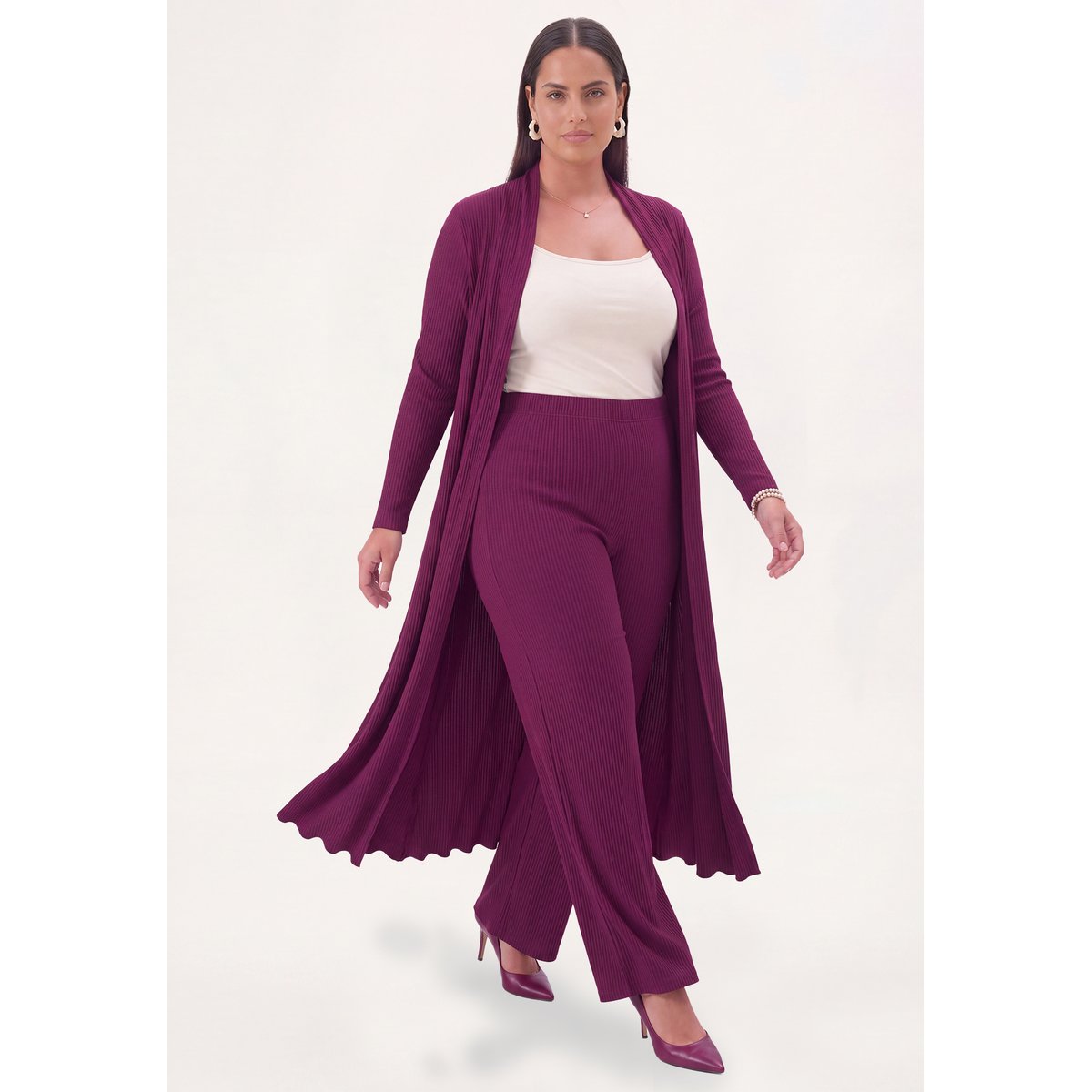 Cardigan avec manches longues violet, YOEK