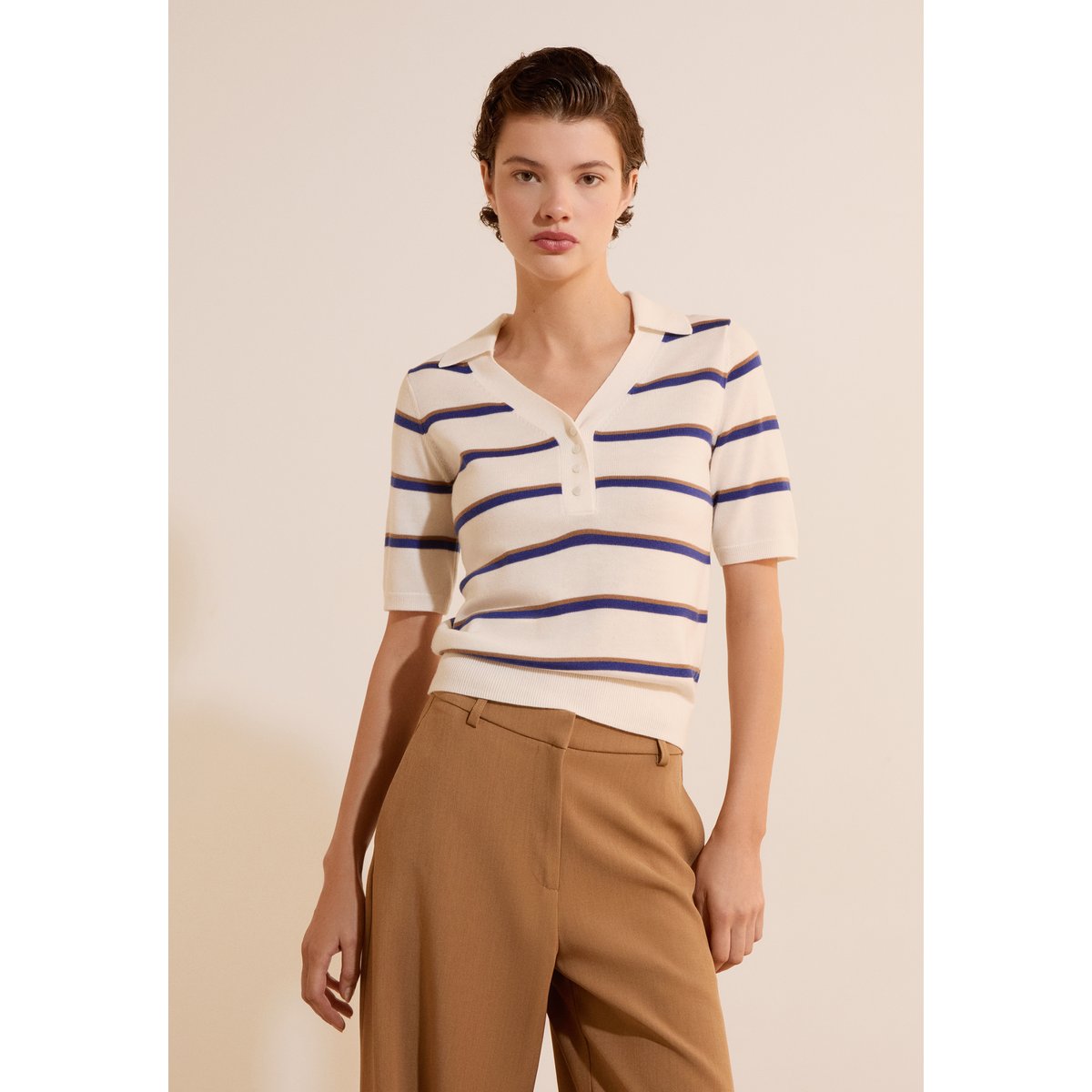 ETAM PULL SAMUEL - PULL COL PO ecru, ETAM