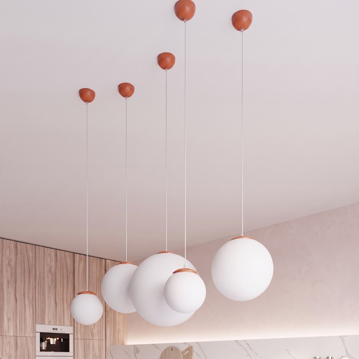Suspension Acier Ocre Rouge E27 1 Ugo ocre rouge, EDEN
