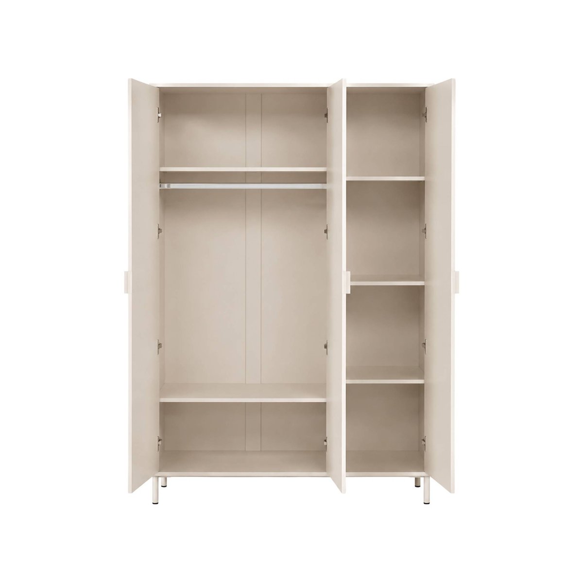 Dressing décor bois et métal 5 étagères 1 penderie ELLIE beige, SWEEEK