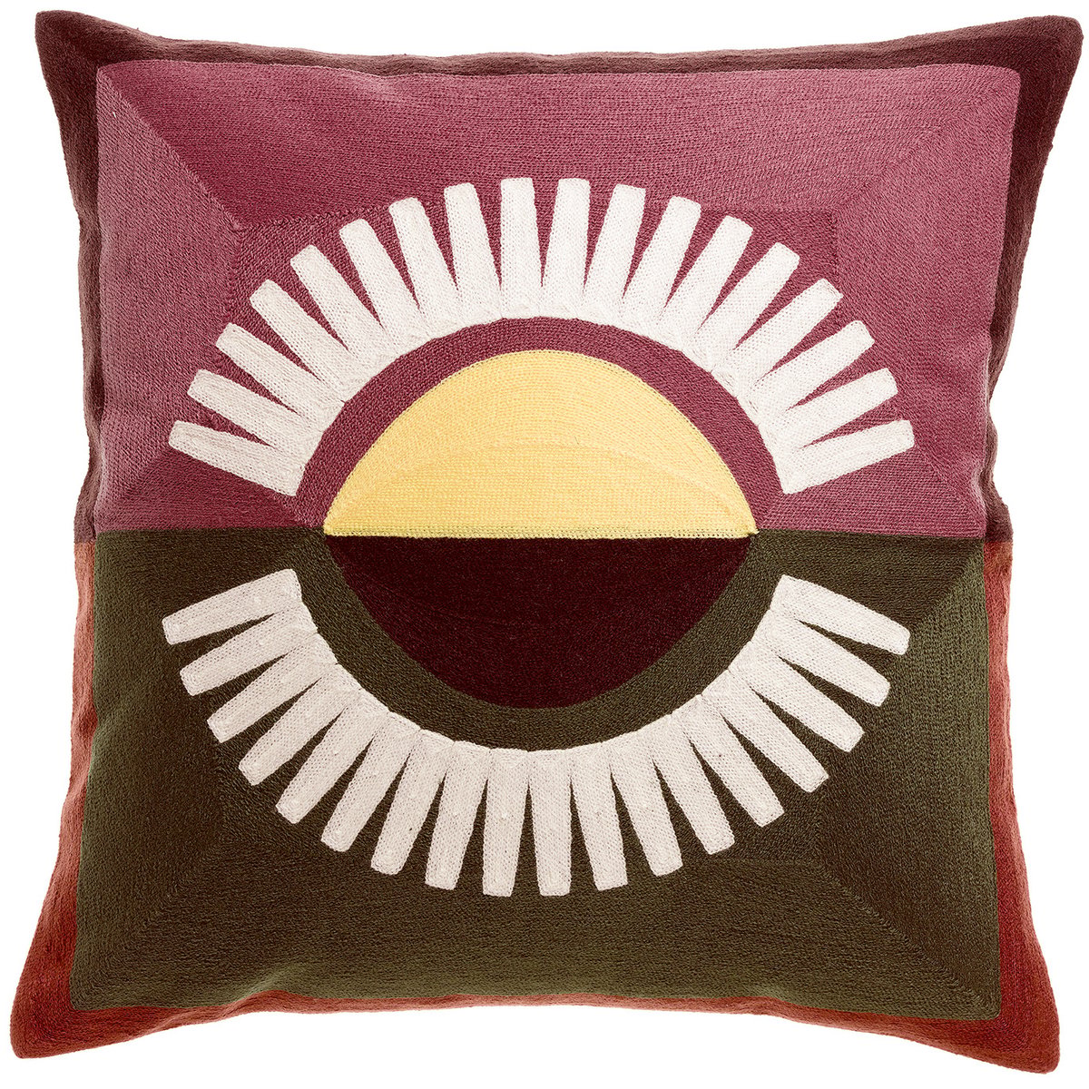 Coussin brodé Balade Radieuse bordeaux, EDEN
