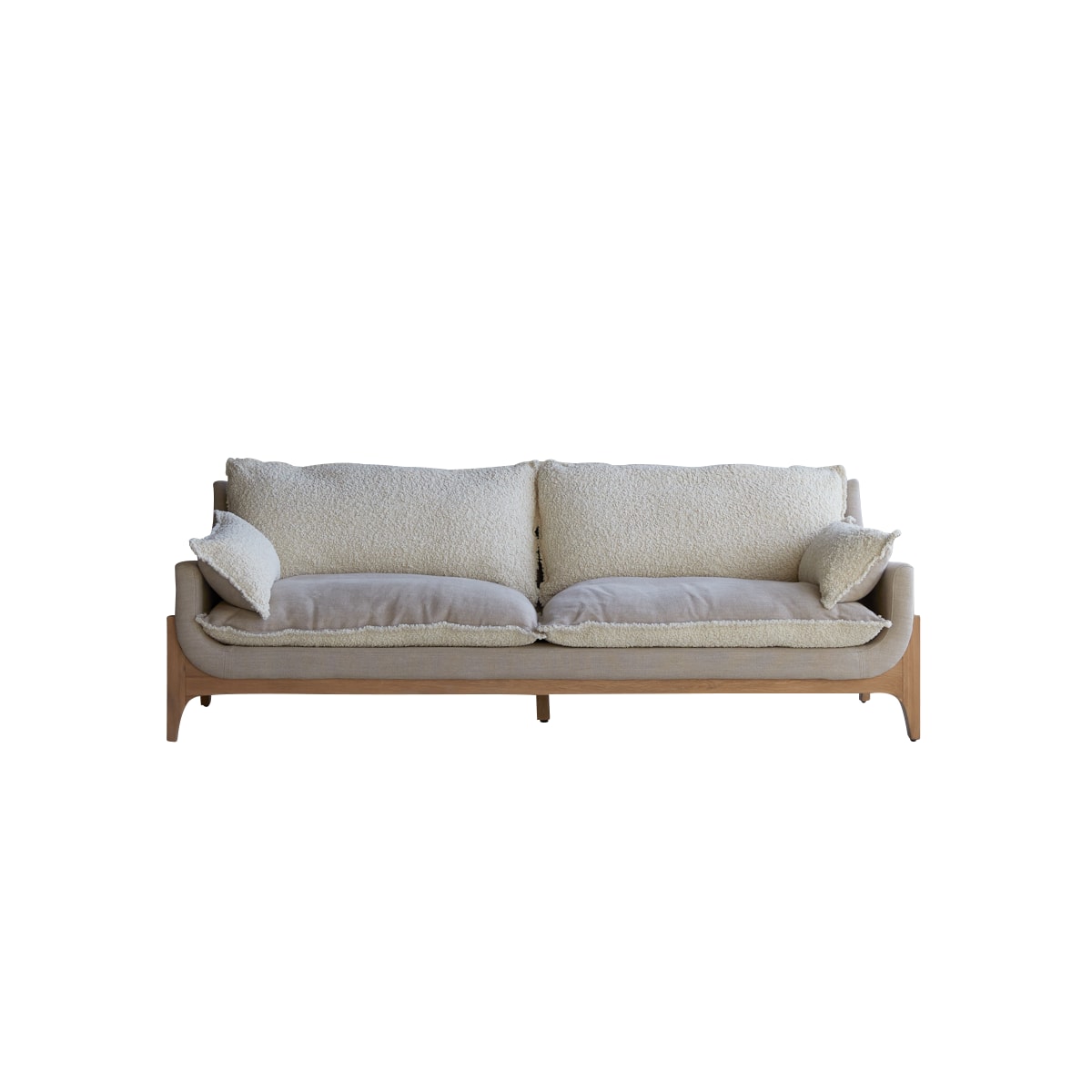 Canapé droit en Tissu massif, WOODNEST beige, TIKAMOON