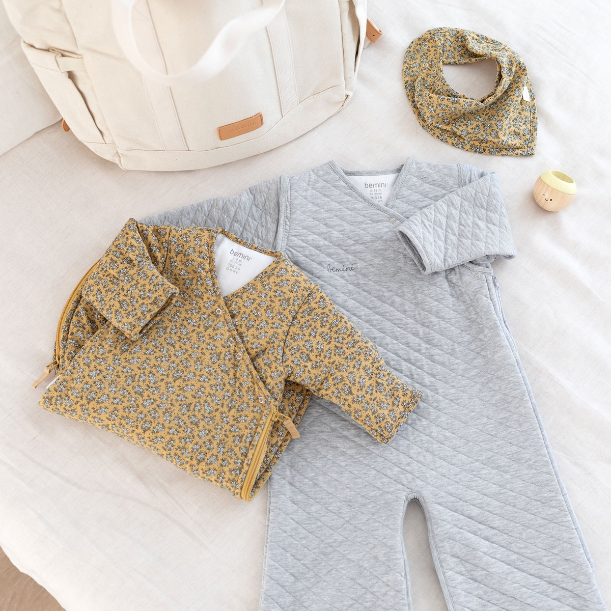 Gigoteuse avec moufles hiver - TOG 3 Cocon bien chaud heidi ocre, BEMINI