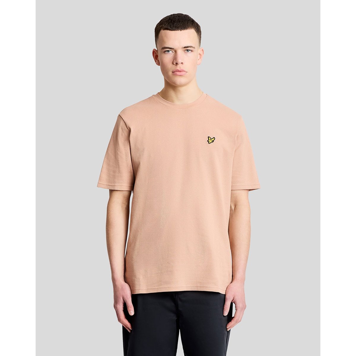 T-shirt jacquard texturé brun orge, LYLE & SCOTT