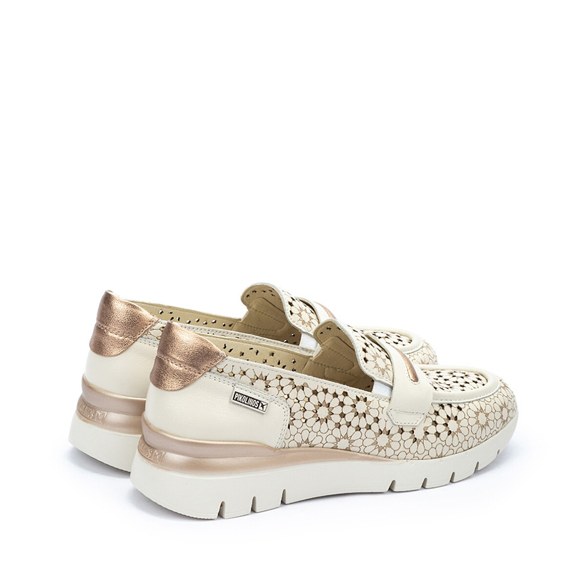 Cantabria Leather Wedge Loafers white, PIKOLINOS