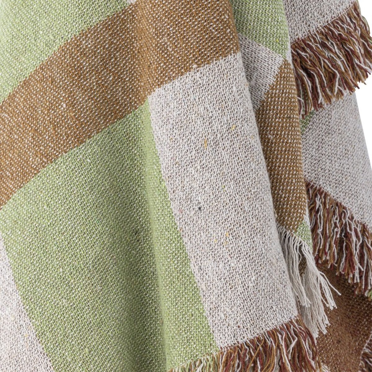 Plaid motif géométrique coton franges Boomingville GALVIN multicolore, BLOOMINGVILLE
