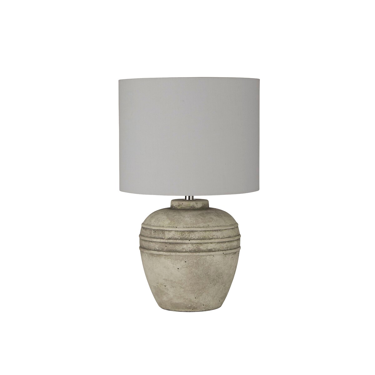 Corrine Stone-Effect Ceramic Table lamp with Drum Shade grey, SO'HOME