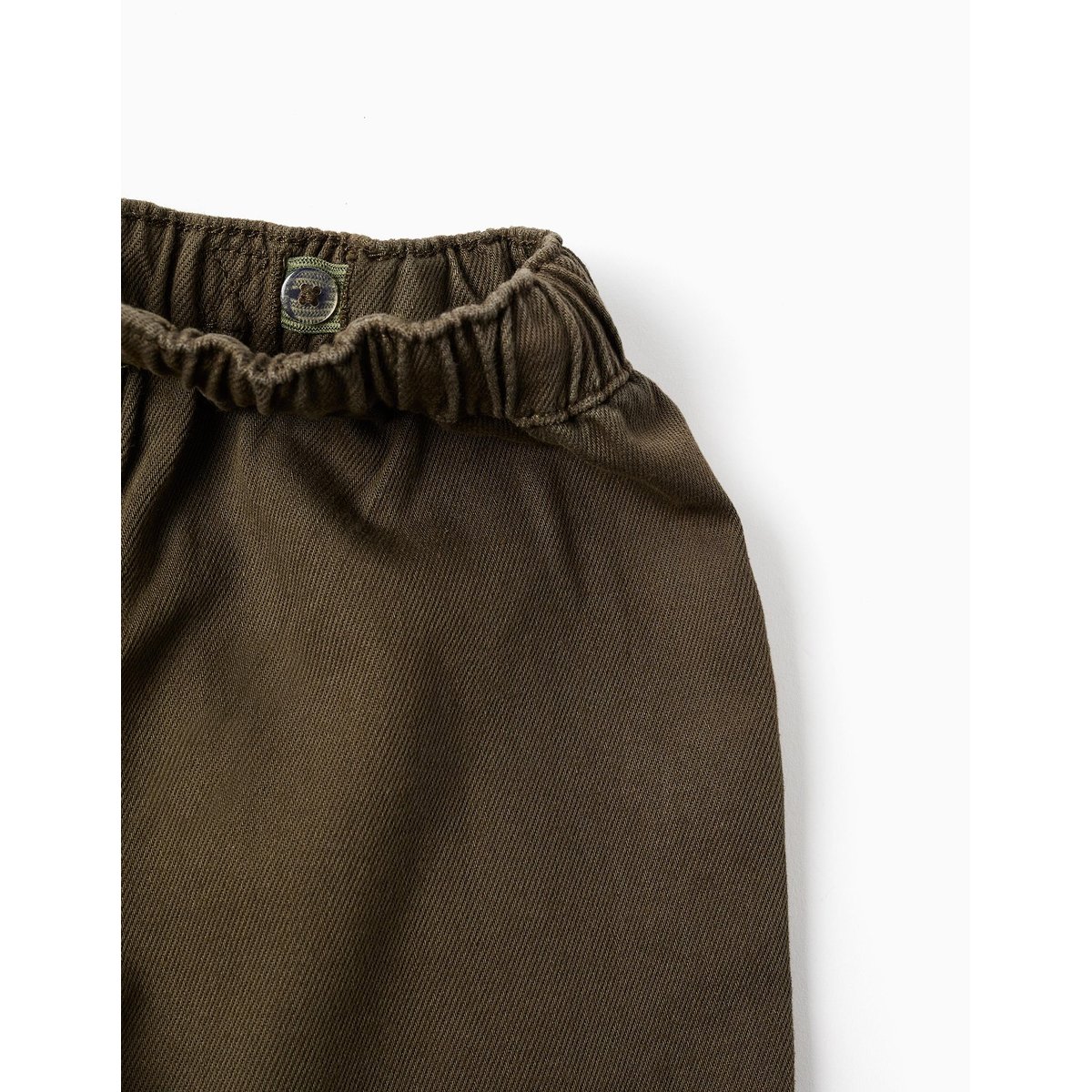 Pantalon baggy en sergé avec poches cargo vert foncé, ZIPPY