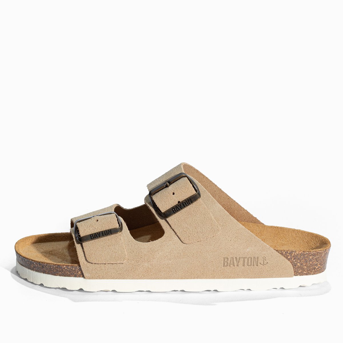 Sandales en cuir suedé ATLAS beige, BAYTON