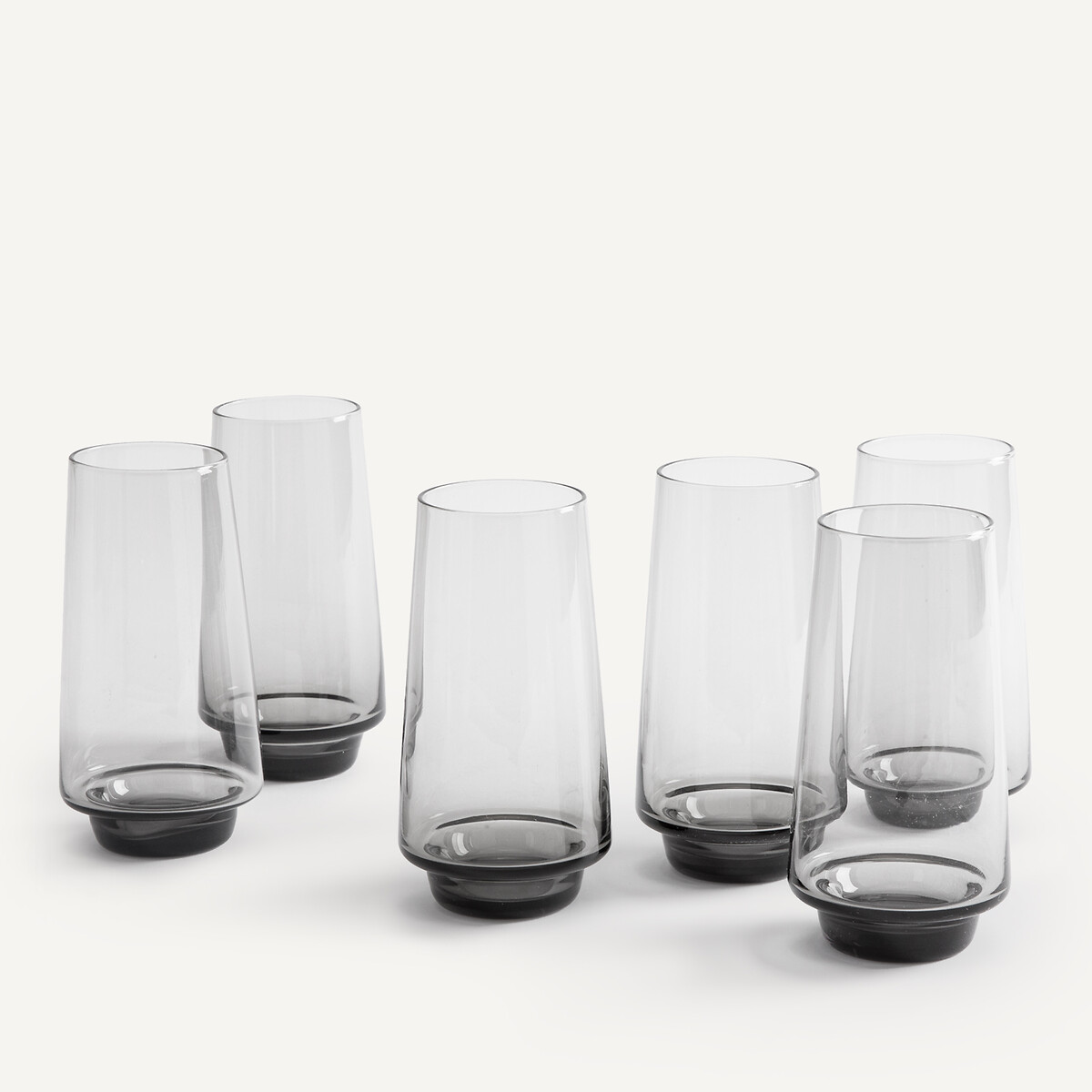 Set of 6 Spiga Tall Water Glasses smoked grey, AM.PM