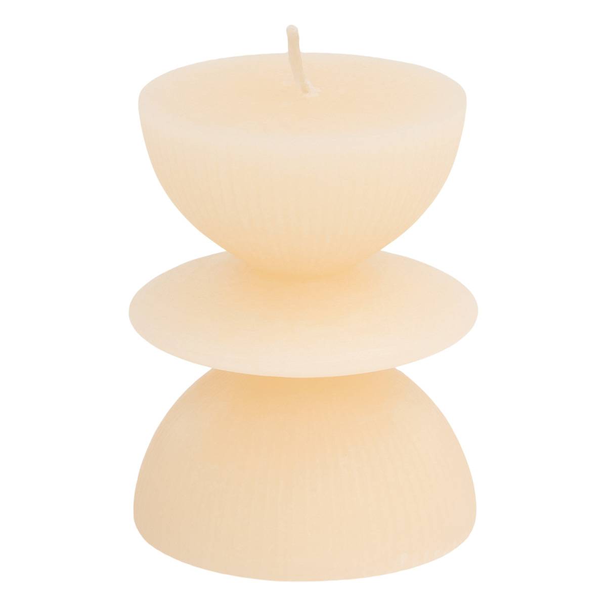 Bougie décorative Homy ronde H.9cm orange, ATMOSPHERA