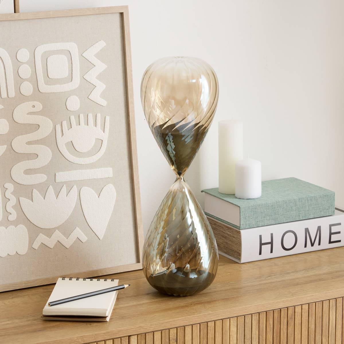 Sablier en verre AUBIN marron, ATMOSPHERA