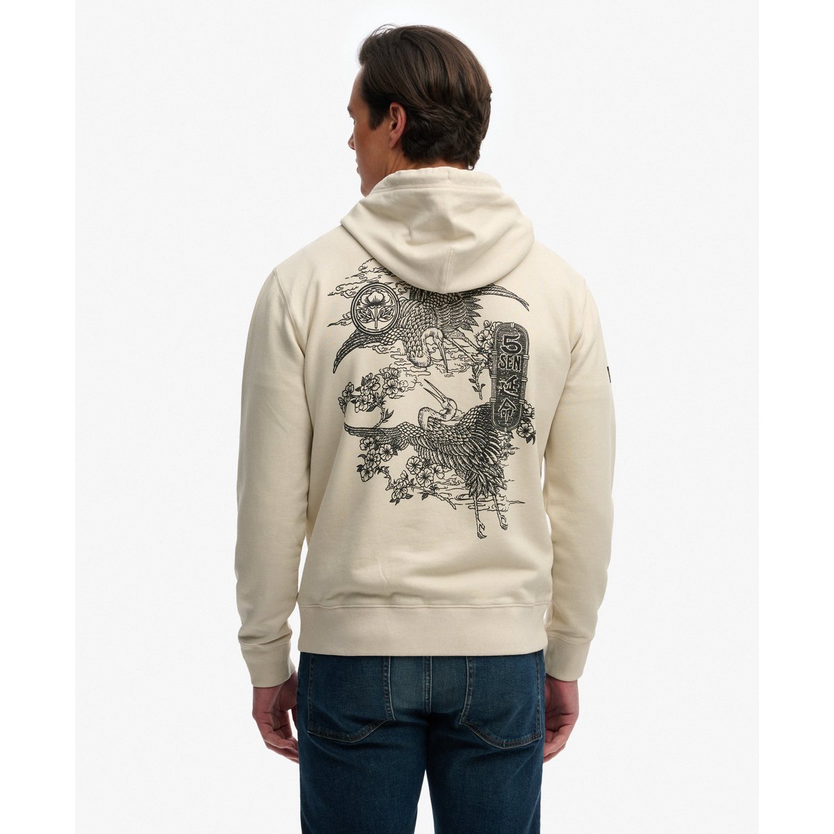 Sweat à capuche Tokyo Narrative Coupe Décontractée gris jour de pluie, SUPERDRY