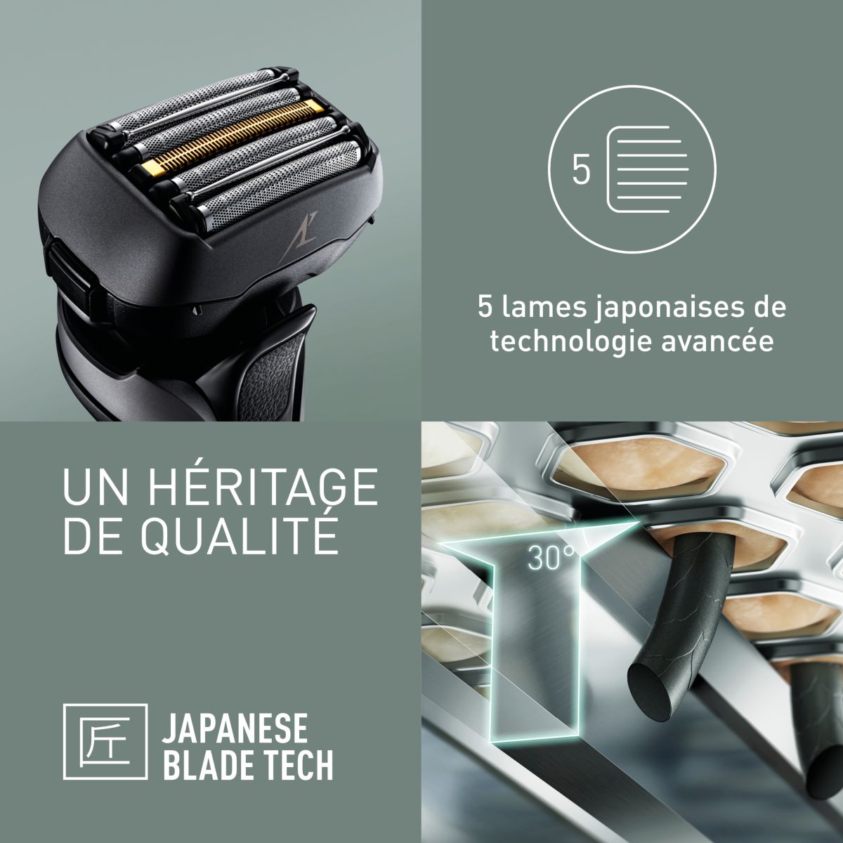 Rasoir électrique 5 lames ES-LV6U-K803 noir, PANASONIC