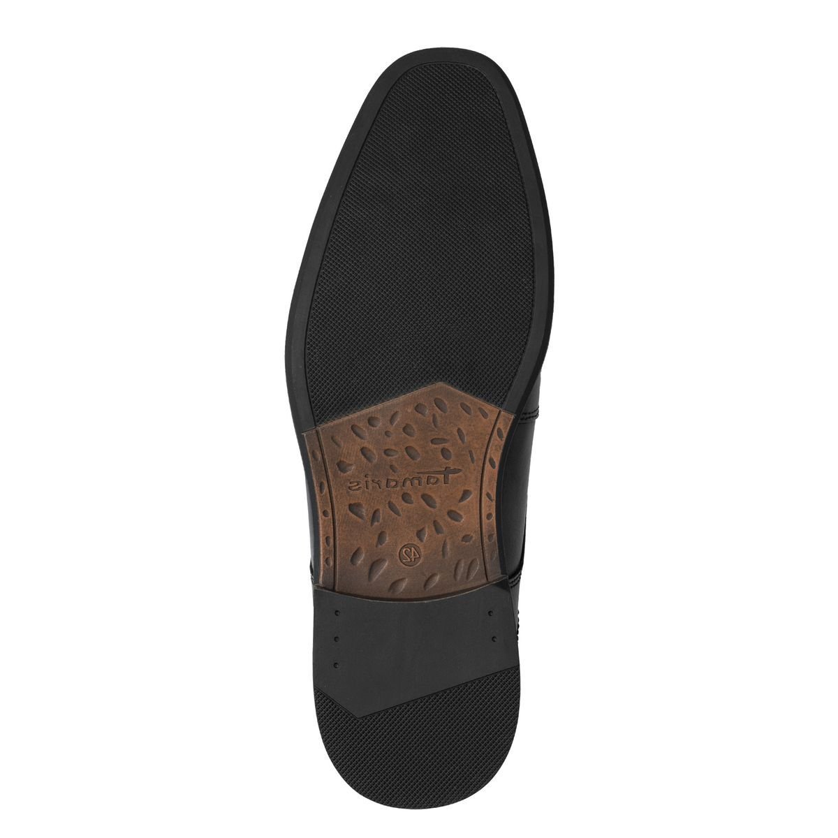 Derbie en cuir noir, TAMARIS