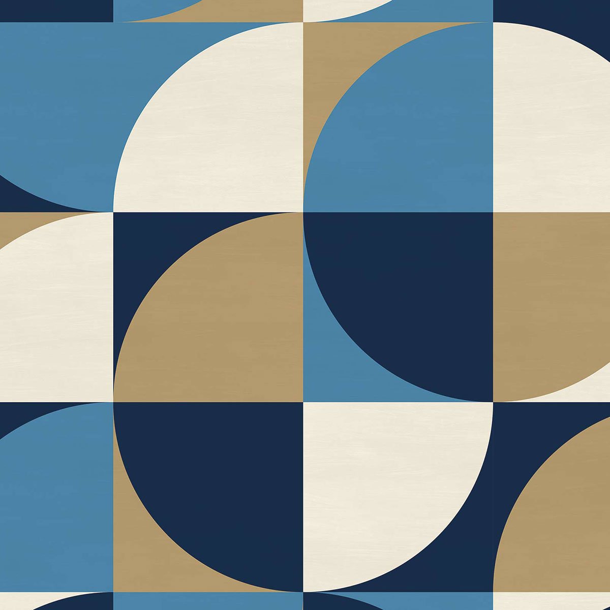 Papier peint, circulaire chambre bleu, HEXOA