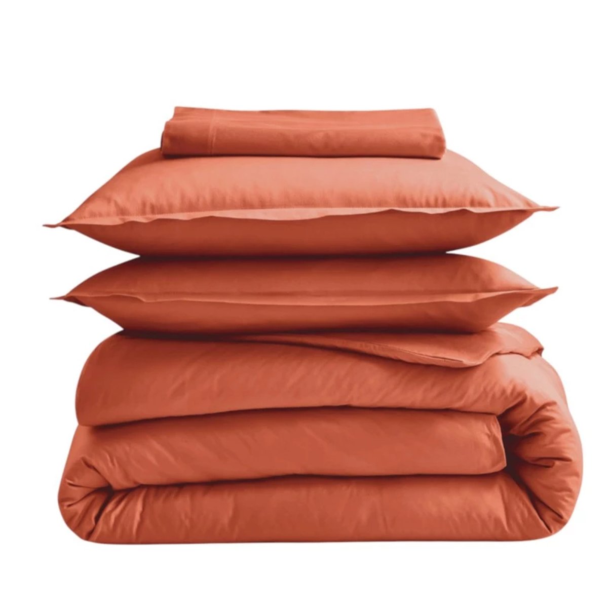 Taie d'oreiller en 100% coton biologique terracotta, TRADILINGE