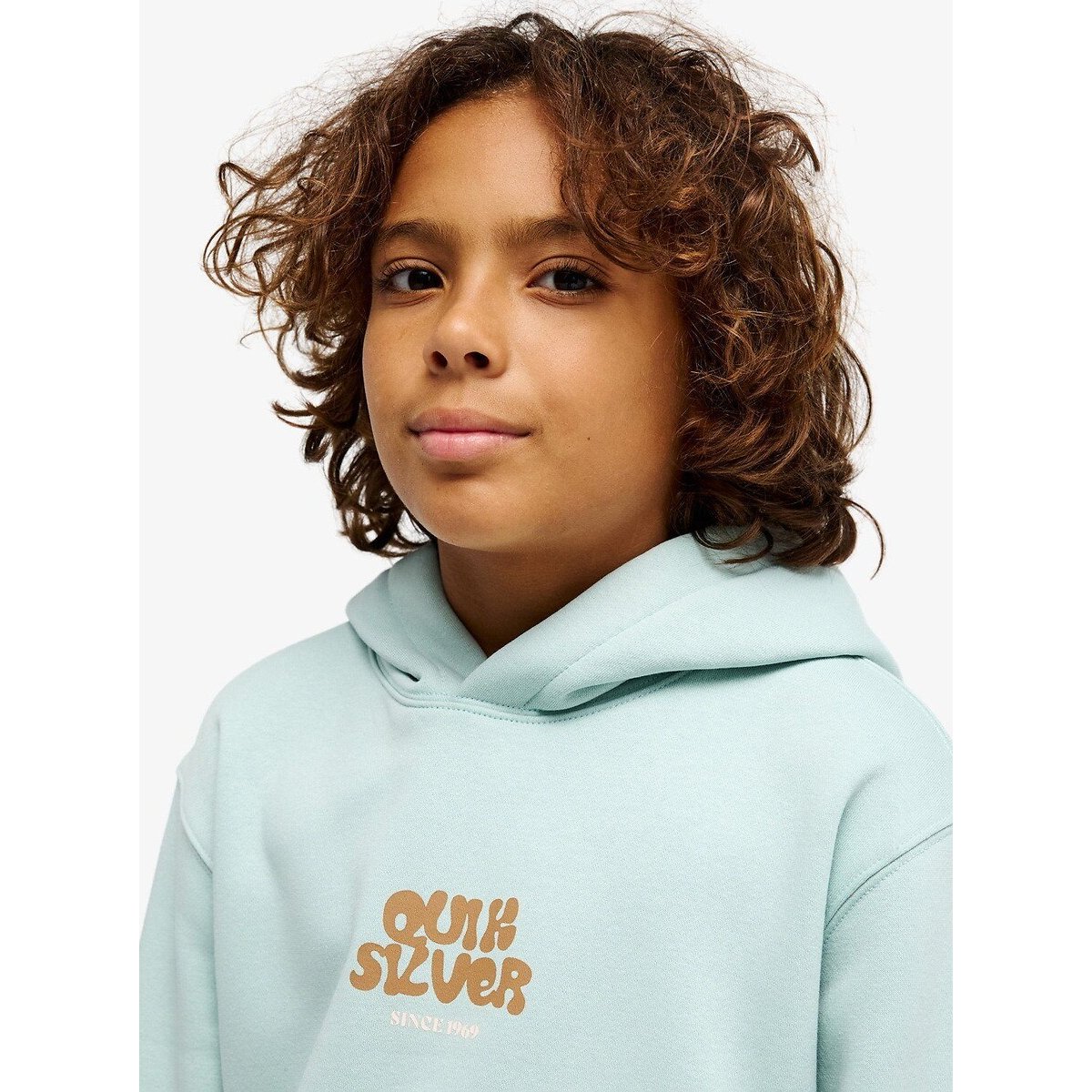Front and Back Printed Fleece Hoodie blue, QUIKSILVER
