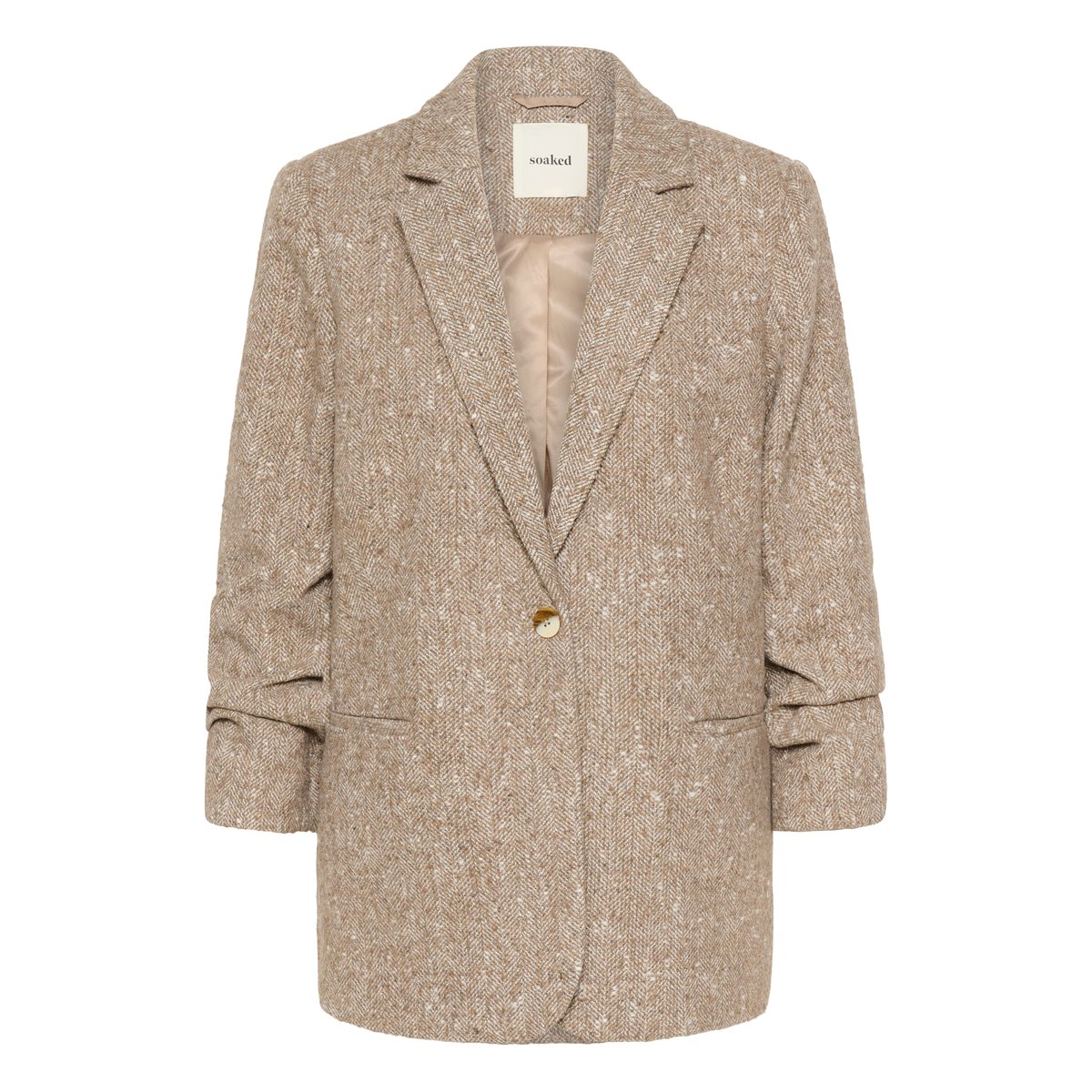 Veste d'extérieur beige fossil and white twill, SOAKED IN LUXURY